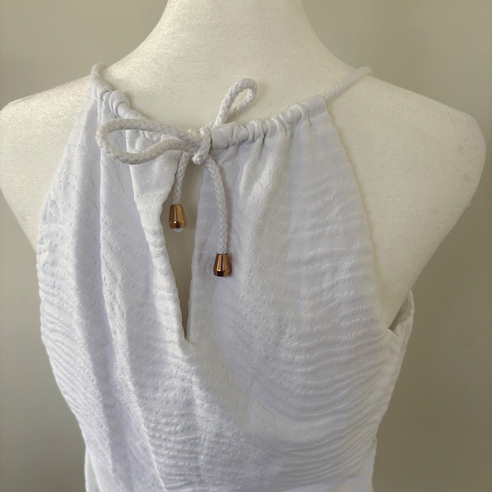 J.McLaughlin Womens White Textured Halter Top Rope Tie Shelf Bra Size M‎ USA - Picture 12 of 13
